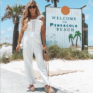 Gianni Bini white eyelet jumpsuit